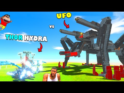 NEW UNITS Fight | THOR HYDRA vs BIGGEST UFO Alien in Animal Revolt Battle Simulator SHINCHAN CHOP