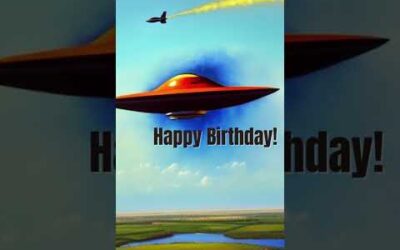 Jet Fighter UFO Happy Birthday Message. #ufo #jetfighter #birthday