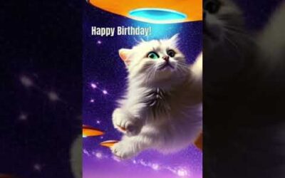 Cute Cat Looking At A UFO Happy Birthday Message.πΈπ½π #ufo #catlovers #birthday