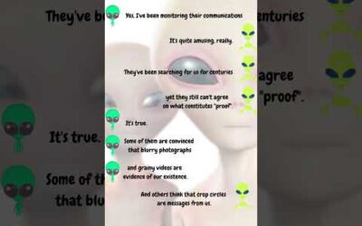 Funny chat text message between two aliens about alien proof