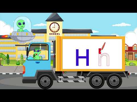 The learning aliens – Letter H – Uppercase and Lowercase writing.