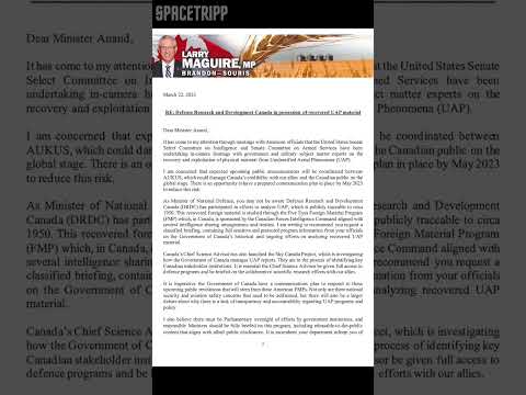 LEAKED UFO LETTER