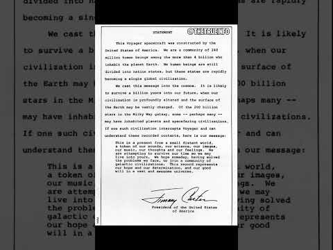 "NASA Reveals Jimmy Carter’s Message to Aliens: A Historic Disclosure"